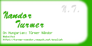 nandor turmer business card